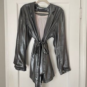 Maeve Anthropologie Size 18 silver shimmer blazer
